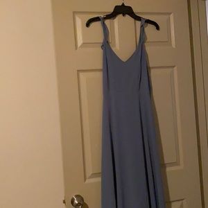 Long dusty blue dress